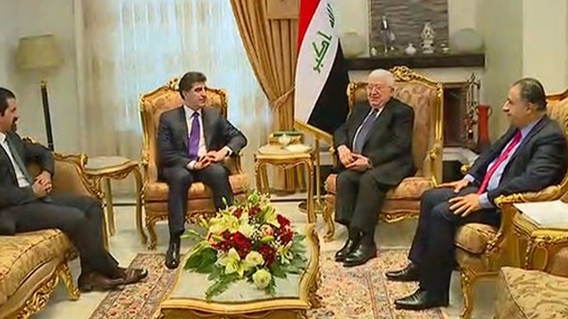 Irak Cumhurbaşkanı Masum Erbil'de Neçirvan Barzani ile Görüştü